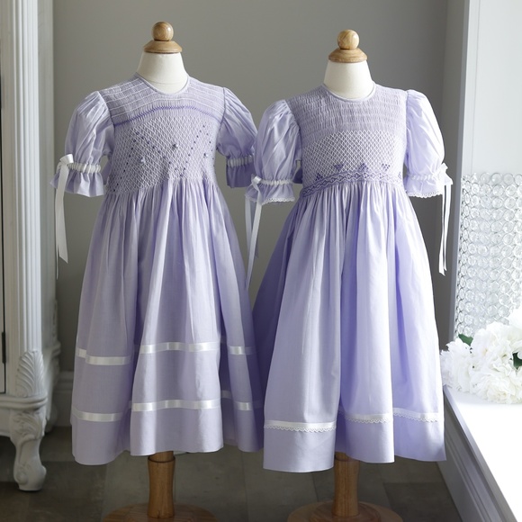 Strasburg Dress Lavender Smocked Heirloom Spring Portrait RARE FIND Gorgeous - Picture 7 of 8